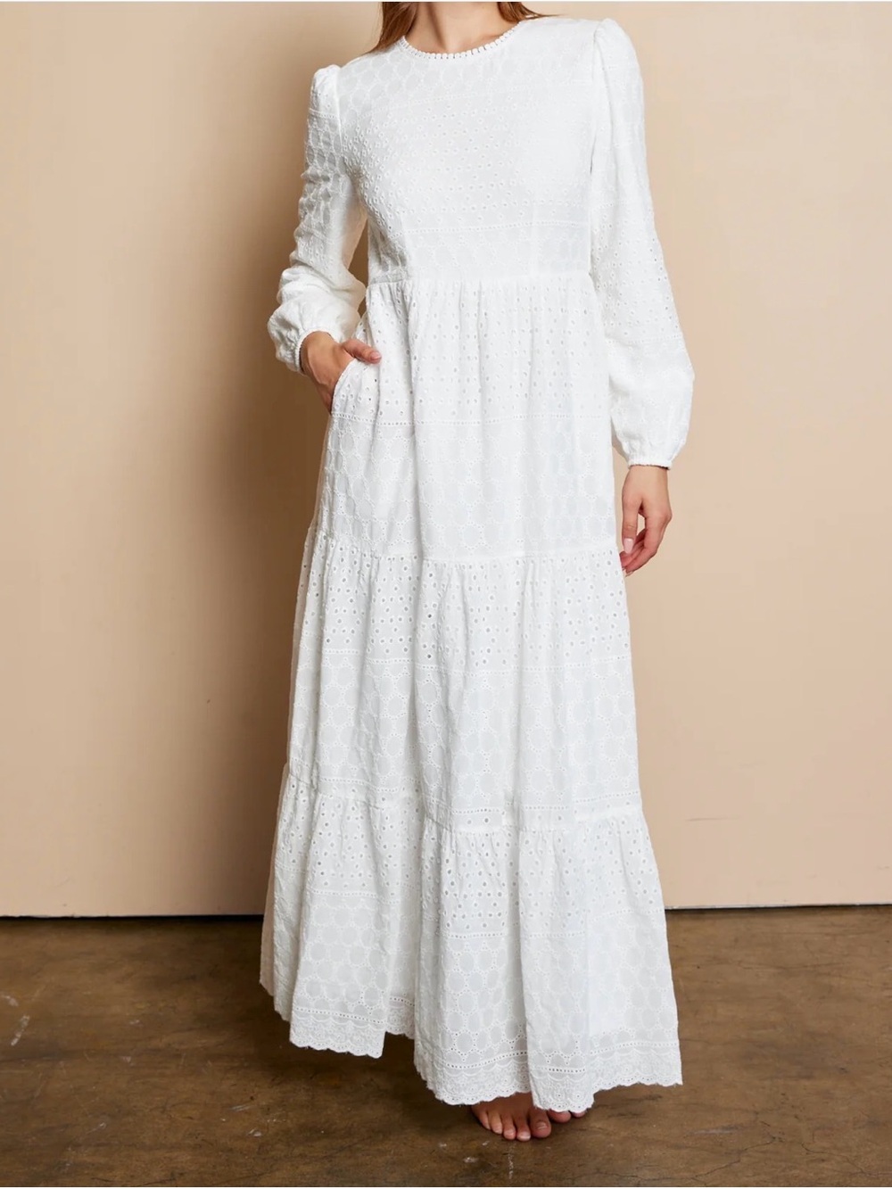 The White | Sunny White Eyelet Temple Maxi Dress XL